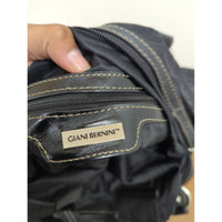 Giani Bernini Black Monogram Shoulder Bag With Double Straps And Silver Hardware