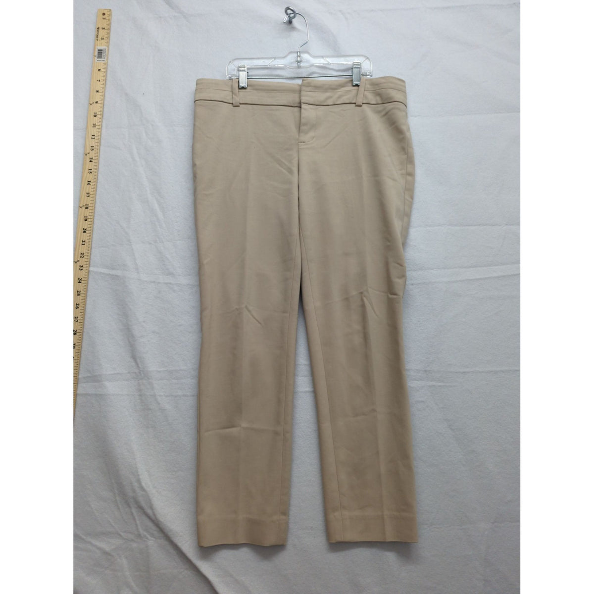 Calvin Klein Womens Beige Dress Pants Slim Fit Size 8 Office Wear 34" Inseam 15" Waist Made In Vietnam