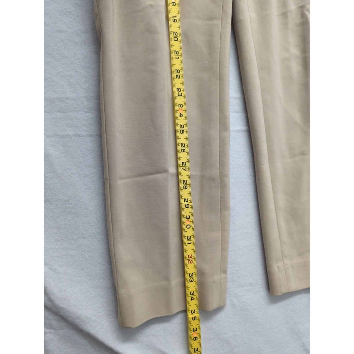 Calvin Klein Womens Beige Dress Pants Slim Fit Size 8 Office Wear 34" Inseam 15" Waist Made In Vietnam