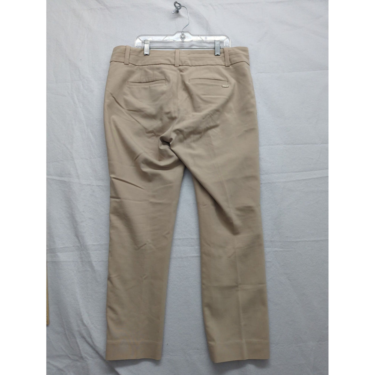 Calvin Klein Womens Beige Dress Pants Slim Fit Size 8 Office Wear 34" Inseam 15" Waist Made In Vietnam