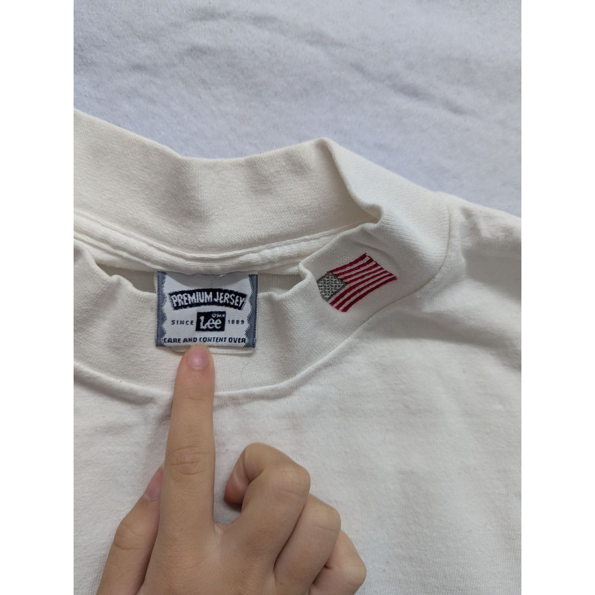 Lee Premium Jersey White Long Sleeve Crew Neck Shirt