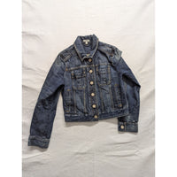 Express Womens Classic Blue Denim Jacket Button Front Vintage Wash