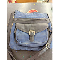 Multi Sac Blue Gray Crossbody Travel Bag With Lizard Texture Leather Trim
