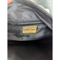 Multi Sac Blue Gray Crossbody Travel Bag With Lizard Texture Leather Trim