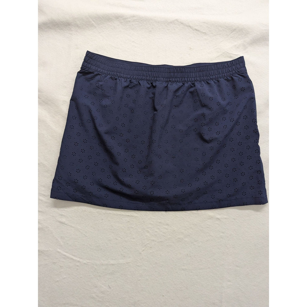 Speedo Womens Swim Skirt XL Navy Blue Elastic Waist With Laser Cut Design