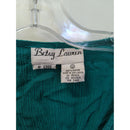 Betsy Lauren Green Crinkle Rayon Button-Up Short Sleeve Top With Fringe Hem Womens Size 12