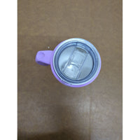 Stainless Steel Tumbler With Purple Handle & Lid - 7" Tall - Insulated Mug For Hot & Cold Drinks