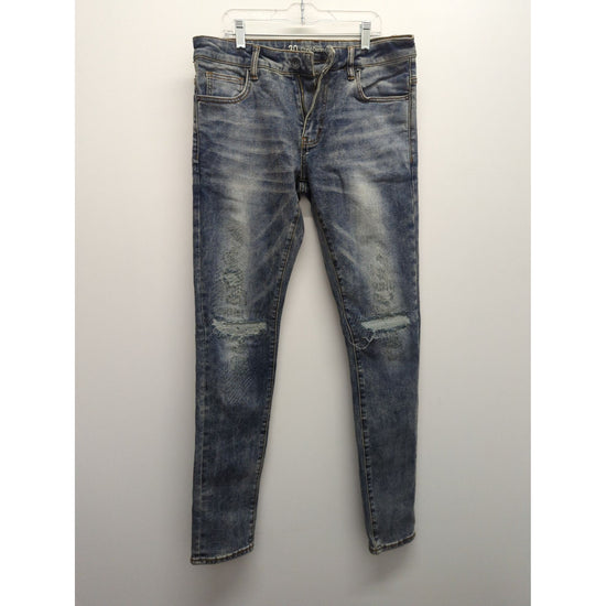 Crysp Denim Distressed Slim Fit Jeans Size 30 Blue Wash Mens New With Tags