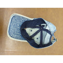 Denim Baseball Cap With Rainbow Embroidery Adjustable Strap Light Wash