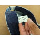 Denim Baseball Cap With Rainbow Embroidery Adjustable Strap Light Wash