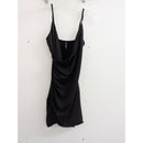 Yandy Black Cowl Neck Mini Dress With Draped Detailing & Spaghetti Straps Size S