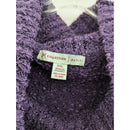 M Collection Purple Petite Cowl Neck Sweater 3/4 Sleeve Textured Knit P/XL