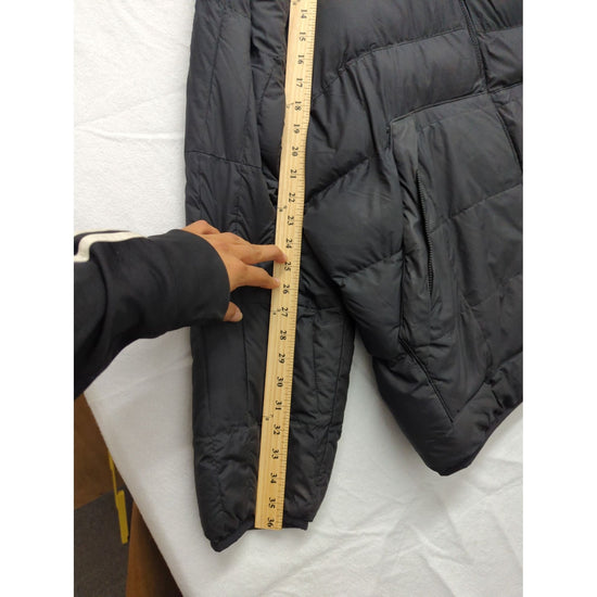 Nike Black Puffer Jacket With Blue Logo Mens L Insulated Full-Zip Winter Coat