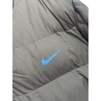 Nike Black Puffer Jacket With Blue Logo Mens L Insulated Full-Zip Winter Coat