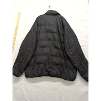 Nike Black Puffer Jacket With Blue Logo Mens L Insulated Full-Zip Winter Coat