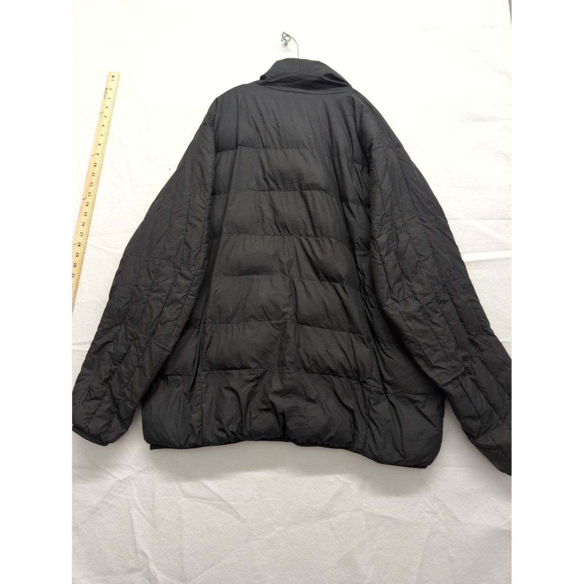 Nike Black Puffer Jacket With Blue Logo Mens L Insulated Full-Zip Winter Coat