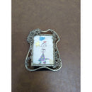 Vintage Floral Metal Mini Picture Frame With Childs Artwork Made In Taiwan 4.5" x 3.5" Gold Finish Tabletop Display