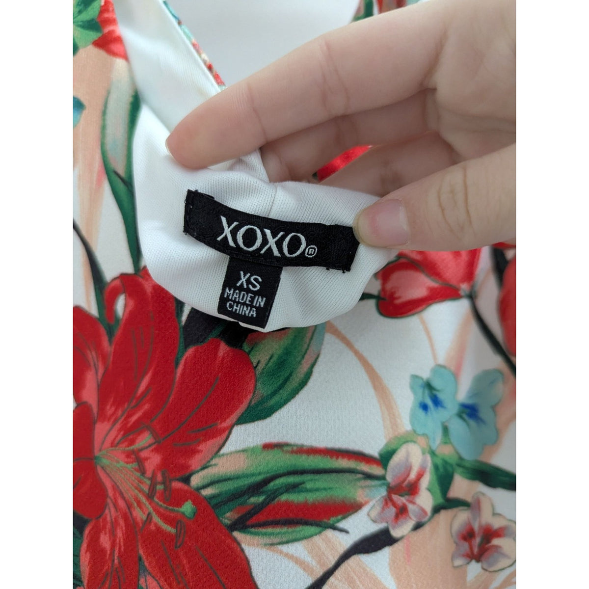 Xoxo Womens Floral Sleeveless Halter Dress XS Multicolor