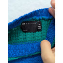Asos Design Cropped Knit Sweater Blue & Green Checkered Pattern Size Tall UK 8 U