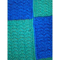 Asos Design Cropped Knit Sweater Blue & Green Checkered Pattern Size Tall UK 8 U