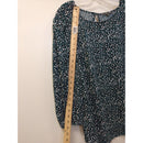 Adrianna Papell Green Polka Dot Print Blouse With 3/4 Sleeves & Keyhole Back Womens 1X
