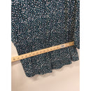 Adrianna Papell Green Polka Dot Print Blouse With 3/4 Sleeves & Keyhole Back Womens 1X