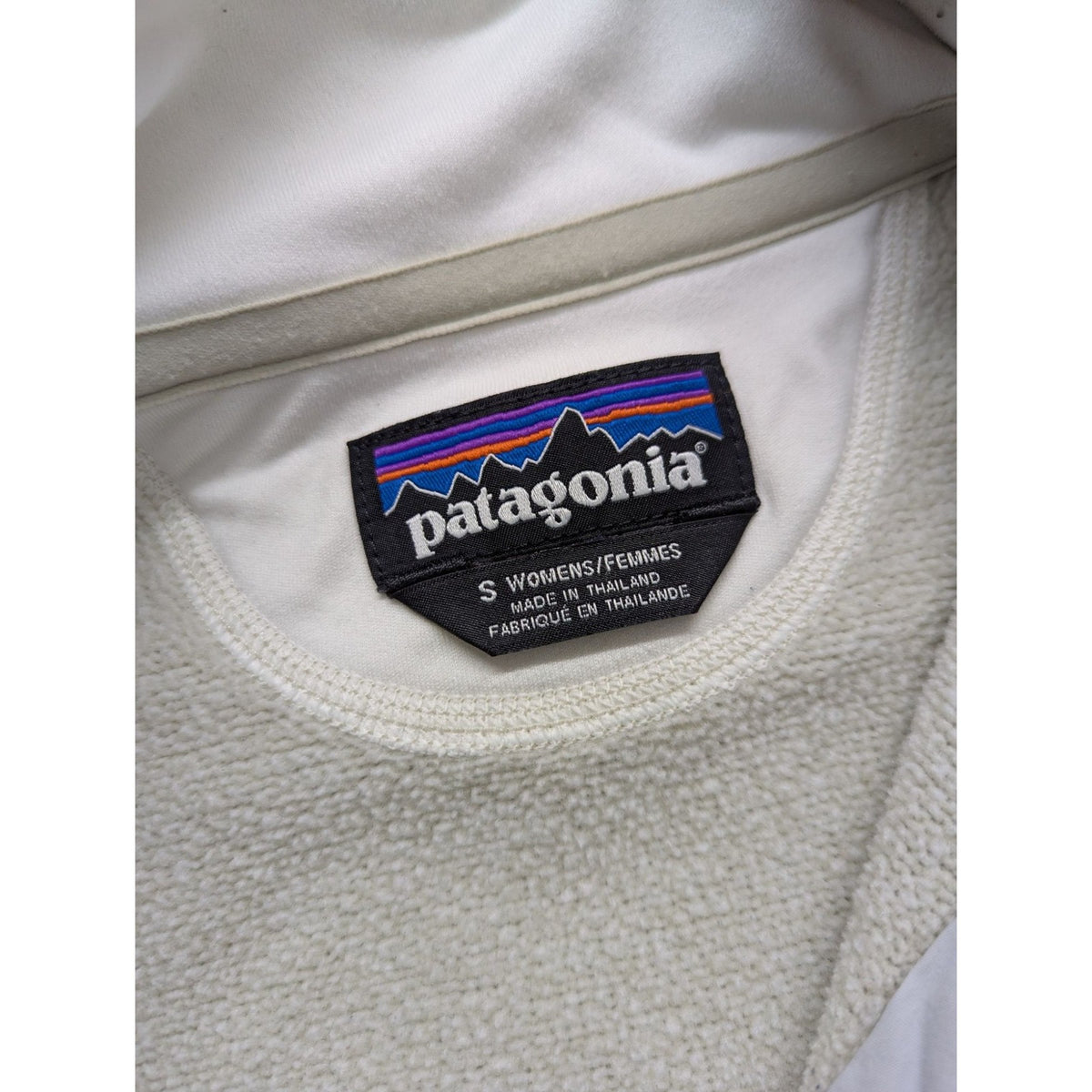 Patagonia Womens Small Quarter-Button Fleece Pullover Ivory
