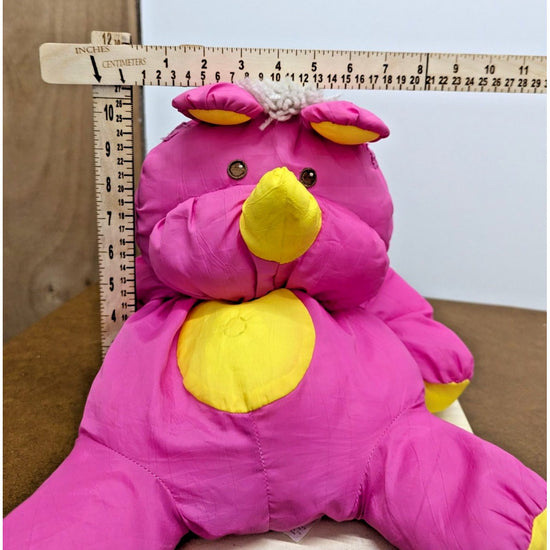 Vintage Fisher Price Pink Yellow Plush Stuffed Animal Toy 1987 Collectible
