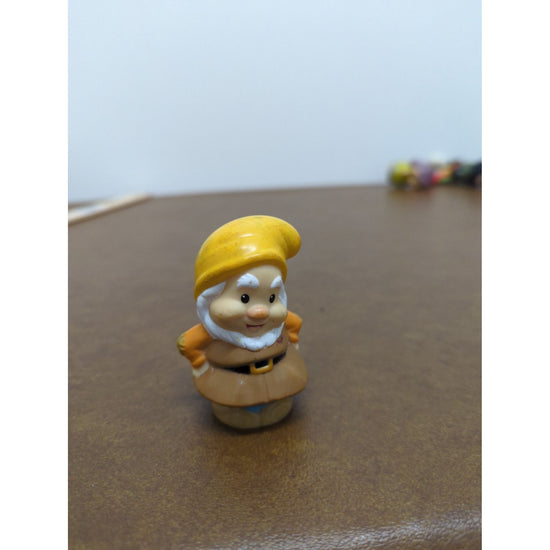 Vintage Miniature Figure With Yellow Hat & Beard 3 Inches Tall Collectible Toy Figurine