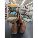 Franco Sarto Brown Leather Ankle Boots With Side Zipper Womens Size 8.5M Pre-Owned Condition