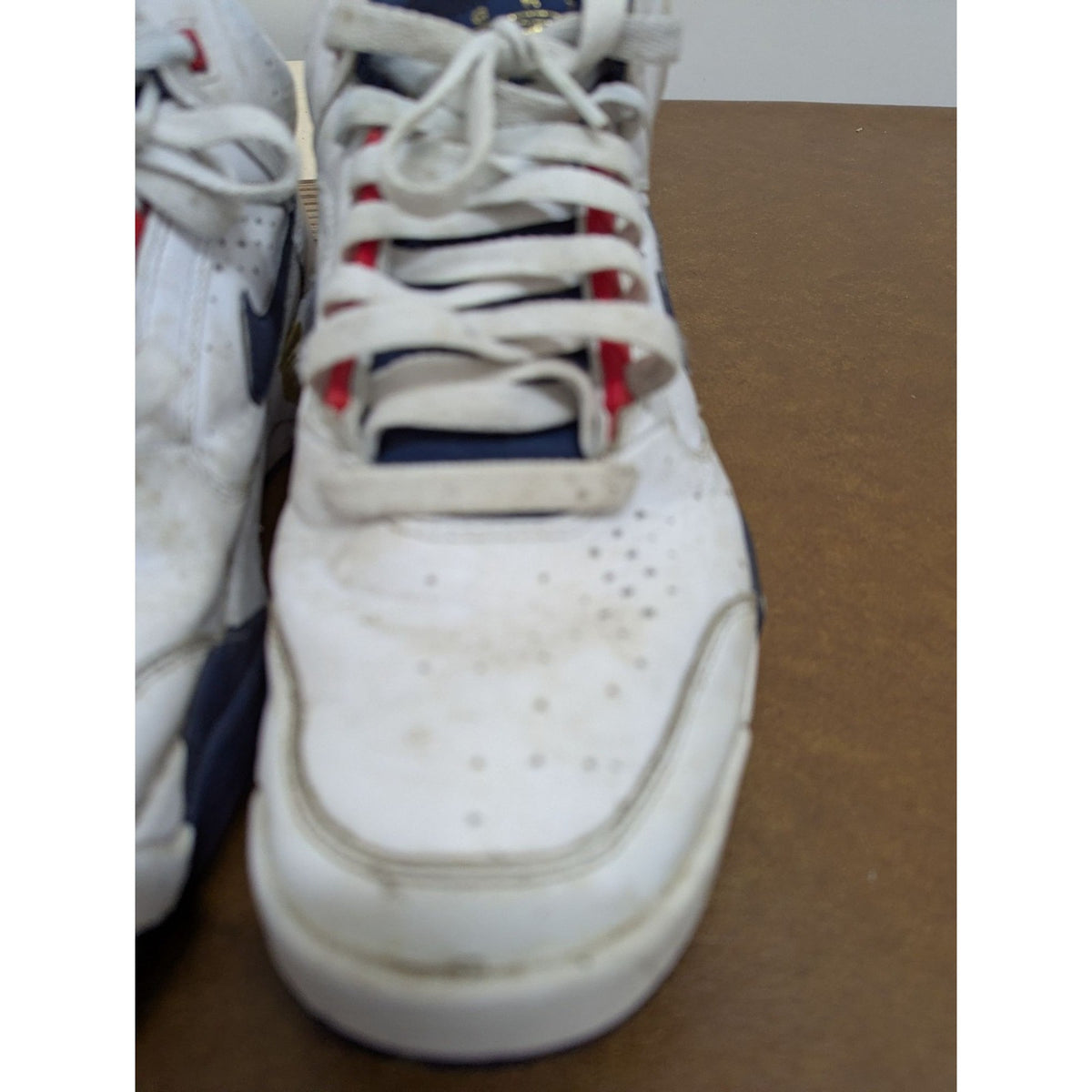 Nike Air Flight White Navy Blue Red Basketball Sneakers Low Top