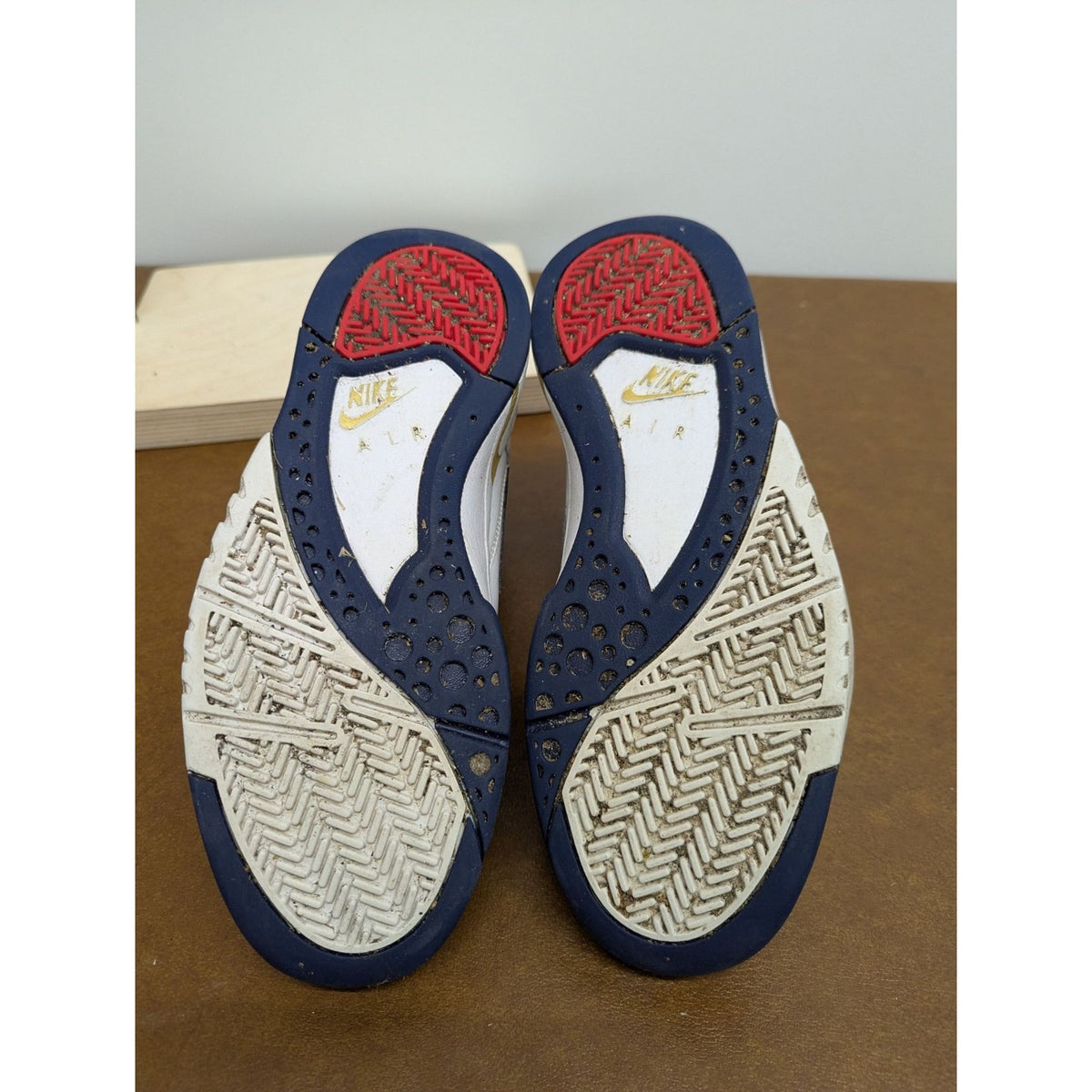 Nike Air Flight White Navy Blue Red Basketball Sneakers Low Top