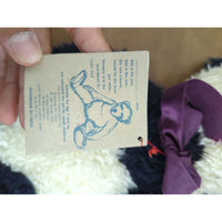 The Boyds Collection Plush Panda Bear 14" With Purple Ribbon - Handmade