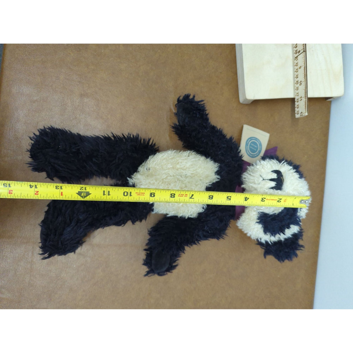 The Boyds Collection Plush Panda Bear 14" With Purple Ribbon - Handmade