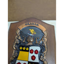Graham Family Heraldic Crest Wall Plaque Wood Shield Coat of Arms Decorative Art