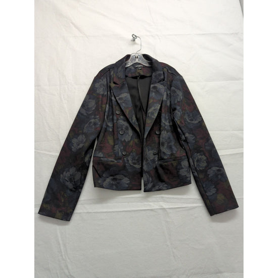 Roz & Ali Floral Print Double-Breasted Blazer Jacket Size M