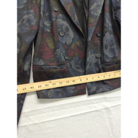 Roz & Ali Floral Print Double-Breasted Blazer Jacket Size M