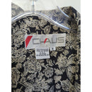 Chaus Black & Gold Floral Print Long Sleeve Blazer Size 8 Made In Taiwan