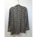 Chaus Black & Gold Floral Print Long Sleeve Blazer Size 8 Made In Taiwan