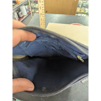 Chenson Designer Handbag Signature Monogram Navy Blue Canvas Leather Trim Should