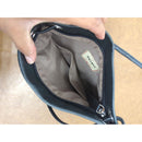 Black Leather Crossbody Bag With Adjustable Strap & Inner Pocket By Margot