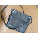 Black Leather Crossbody Bag With Adjustable Strap & Inner Pocket By Margot