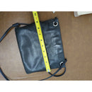 Black Leather Crossbody Bag With Adjustable Strap & Inner Pocket By Margot
