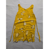 Vintage Connie Choi Yellow Floral Patterned Sleeveless Dress With Ties Medium 10