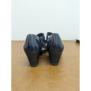 AK Sport Navy Wedge Heels With Elastic Straps Size 8M Womens Comfortable Dress Shoes