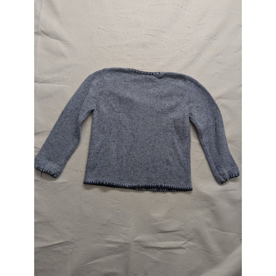 Liz Claiborne Crazy Horse Medium Blue V-Neck Cardigan Sweater