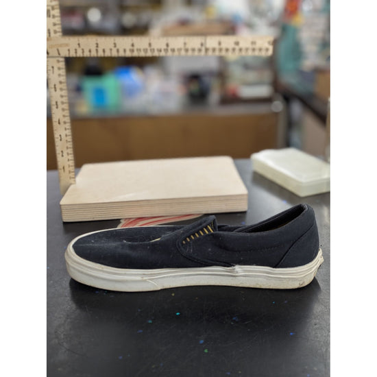 Harry Potter Vans Hufflepuff Black Canvas Slip-On Shoes Yellow Sole Mens 9 Womens 10.5