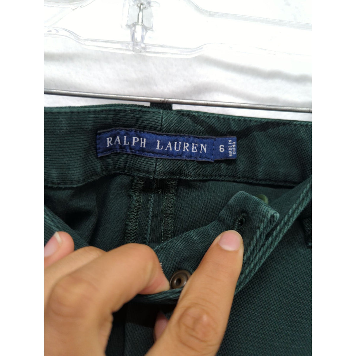Ralph Lauren Womens Green Riding Pants With Suede Knee Patches Size 6