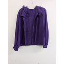 Vintage Purple Jolene Fashions Womens Sheer Ruffle Blouse