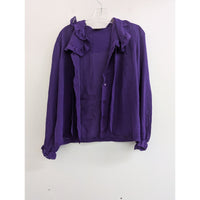 Vintage Purple Jolene Fashions Womens Sheer Ruffle Blouse